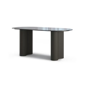 Jídelní oválný stůl Ribeira 180 cm černý/mramor vyobraziť