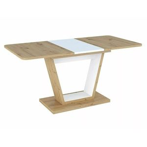 Jídelní rozkládací stůl 120/160 cm Nigel bílý/dub artisan vyobraziť