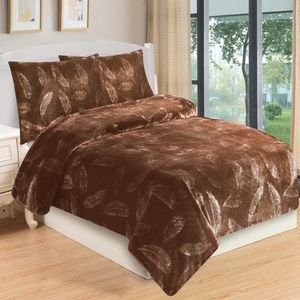 Jahu Obliečky mikroplyš Pierka hnedá, 140 x 200 cm, 70 x 90 cm vyobraziť