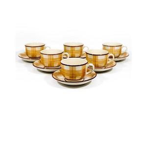 Čajová sada 6x keramická šálka Lucie s podšálkou béžová vyobraziť