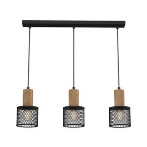 Luster na lanku SOBRESA 3xE27/60W/230V čierna/drevo MLP8560 vyobraziť