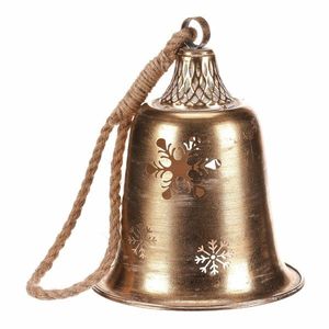 Závesný kovový Zvon, zlatá, 20 x 20 x 58 cm vyobraziť