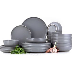 Jídelní sada talířů pro 6 osob VICTO 24 ks šedá vyobraziť
