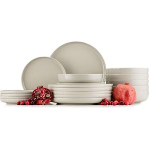Jídelní sada talířů pro 6 osob VICTO II 18 ks béžová vyobraziť