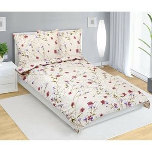 Bellatex Bavlnené obliečky Kvietok béžová, 140 x 200 cm, 70 x 90 cm vyobraziť