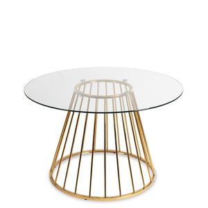 Jídelní stůl Olivier 120 cm čirý/zlatý vyobraziť