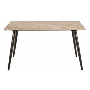 Jídelní stůl Wicklow 140 cm hnědý mramor/černý vyobraziť