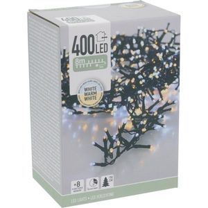 Vonkajšia svetelná reťaz Microcluster, 8 m, 400 LED, teplá biela + biela, časovač, IP44, 8 m vyobraziť