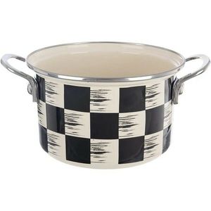 Hrniec smalt ŠACHOVNICA Lem 2 l , pr. 18 cm vyobraziť