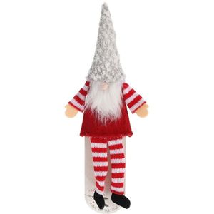 Vianočná dekorácia na fľašu Škriatok, 29 cm, sivá vyobraziť