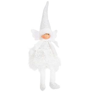 Vianočná dekorácia Anjelik sediaci, 40 cm, strieborná vyobraziť