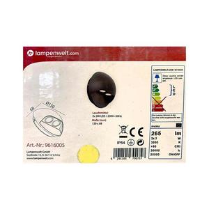 Lampenwelt - LED Vonkajšie nástenné svietidlo 2xLED/3W/230V IP54 6291105700757 vyobraziť