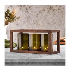 Svietnik 13x28 cm drevo/sklo 950FRB1116 vyobraziť