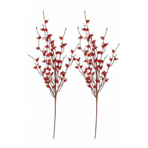 Súprava umelých vetvičiek Červené bubule, 2ks, 70 cm vyobraziť