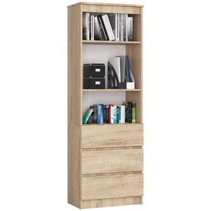 Kancelársky regál Rexa 60 cm 3 zásuvky a 2 police dub sonoma vyobraziť