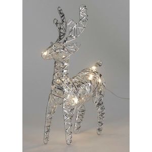 Vianočný svietiaci sob Silver, 21 x 14 cm, 30 micro LED, na batérie vyobraziť