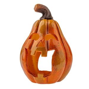 Jesenný keramický svietnik Tekvica s tvárou, 12 x 20 cm vyobraziť