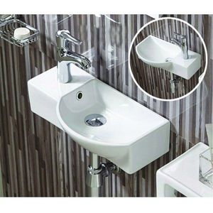 Keramické umývadlo klasické MEXEN HUGO 45x24 cm biele - pravá vyobraziť