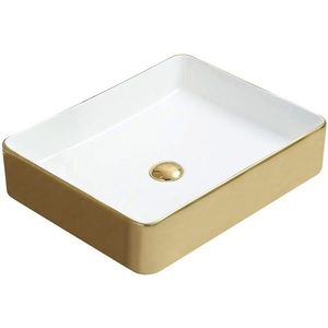 Keramické umývadlo na dosku MEXEN ESTELA biele / zlaté vyobraziť