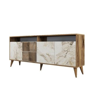 Skrinka Milan 2 Walnut and White Marble vyobraziť