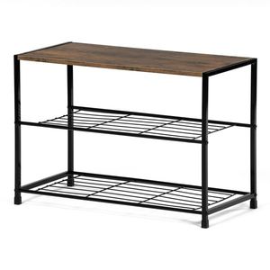 Botník se 2 policemi, staré dřevo vyobraziť