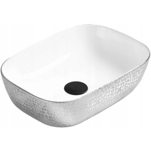Keramické umývadlo na dosku MEXEN RITA 45x32 cm biele/strieborné vyobraziť