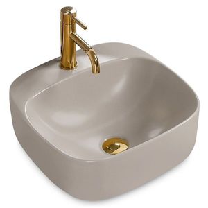 Keramické umývadlo na dosku Rea Luiza 42x42 cm sivé vyobraziť