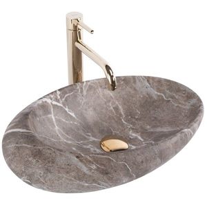 Keramické umývadlo na dosku Rea Roxy B Stone NATURE 48, 7x30, 7 cm – sivé vyobraziť