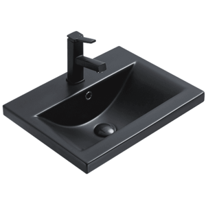 Keramické umývadlo zapustené MEXEN EMMA 51x39 cm čierne matné vyobraziť