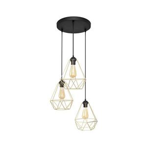 Luster na lanku KARO 3xE27/15W/230V zlatá/čierna W-KD 1311/3 BK-B GO MAT vyobraziť