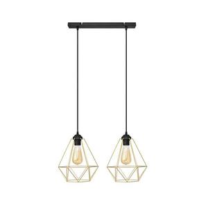 Luster na lanku KARO 2xE27/15W/230V zlatá/čierna W-L 1311/2 BK-B GO MAT vyobraziť