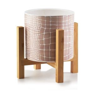 Keramický kvetináč na stojane Ava staroružový štvorec vyobraziť