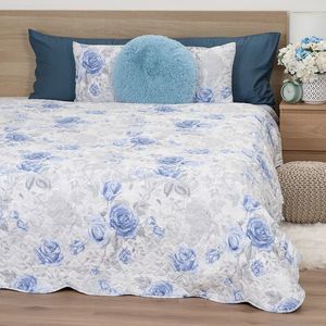 4Home Prehoz na posteľ Roses in blue, 220 x 240 cm + 2x 40 x 40 cm vyobraziť