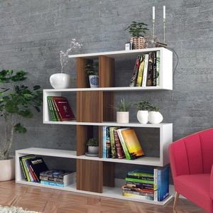 Knižnica Karlin II orech/biela vyobraziť