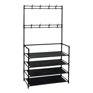 Vešiak TARAS s botníkom, čierny vyobraziť