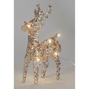 Vianočný svietiaci sob Champagne, 21 x 14 cm, 30 micro LED, na batérie, 14 cm vyobraziť