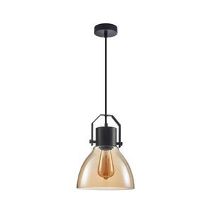 PND-22371-1-BK+AMB - Luster na lanku DARLENA 1xE27/40W/230V čierna/hnedá PND-22371-1-BK+AMB vyobraziť