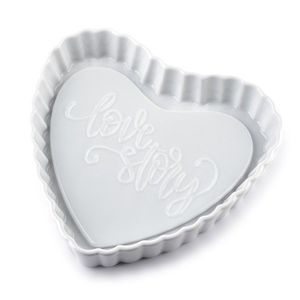 Koláčová forma MODERN LIFE v tvare srdca biela vyobraziť