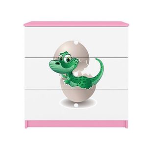 Komoda Babydreams 80 cm dinosaurus ružová vyobraziť