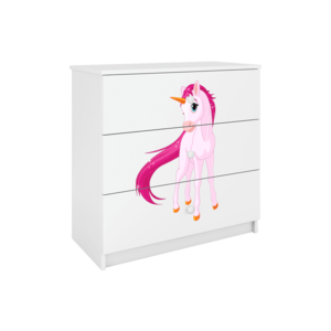 Komoda Babydreams 80 cm jednorožec bílá vyobraziť