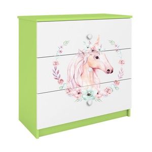 Komoda Babydreams 80 cm jednorožec zelená vyobraziť