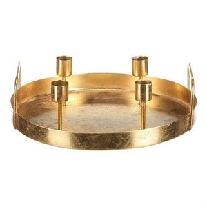 Adventný svietnik kovový na 4 kónické sviečky, zlatá, 25 x 25 x 7 cm vyobraziť