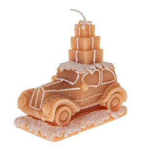 Vianočná sviečka z prírodného vosku Auto s darčekmi, 11 cm, 11 cm vyobraziť