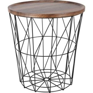 Odkladací drôtený stolík s MDF doskou 37 x 39 cm, čierna vyobraziť