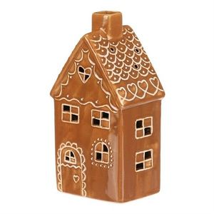 Keramický perníkový poschodový domček LED, hnedá vyobraziť
