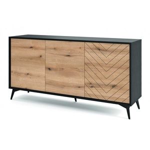 Komoda Diamond 154 cm dub/černá vyobraziť