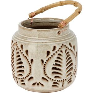 Lampáš porcelánový s bambusovým držadlom 14, 5 x 14 cm, béžová vyobraziť