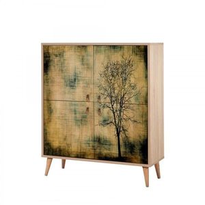 Komoda Kikos 95 cm dub sonoma/zelená vyobraziť