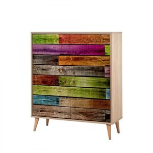 Komoda Kikos 95 cm hnedá/viacfarebná vyobraziť