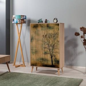 Komoda Kikos II 80 cm hnedá/zelená vyobraziť